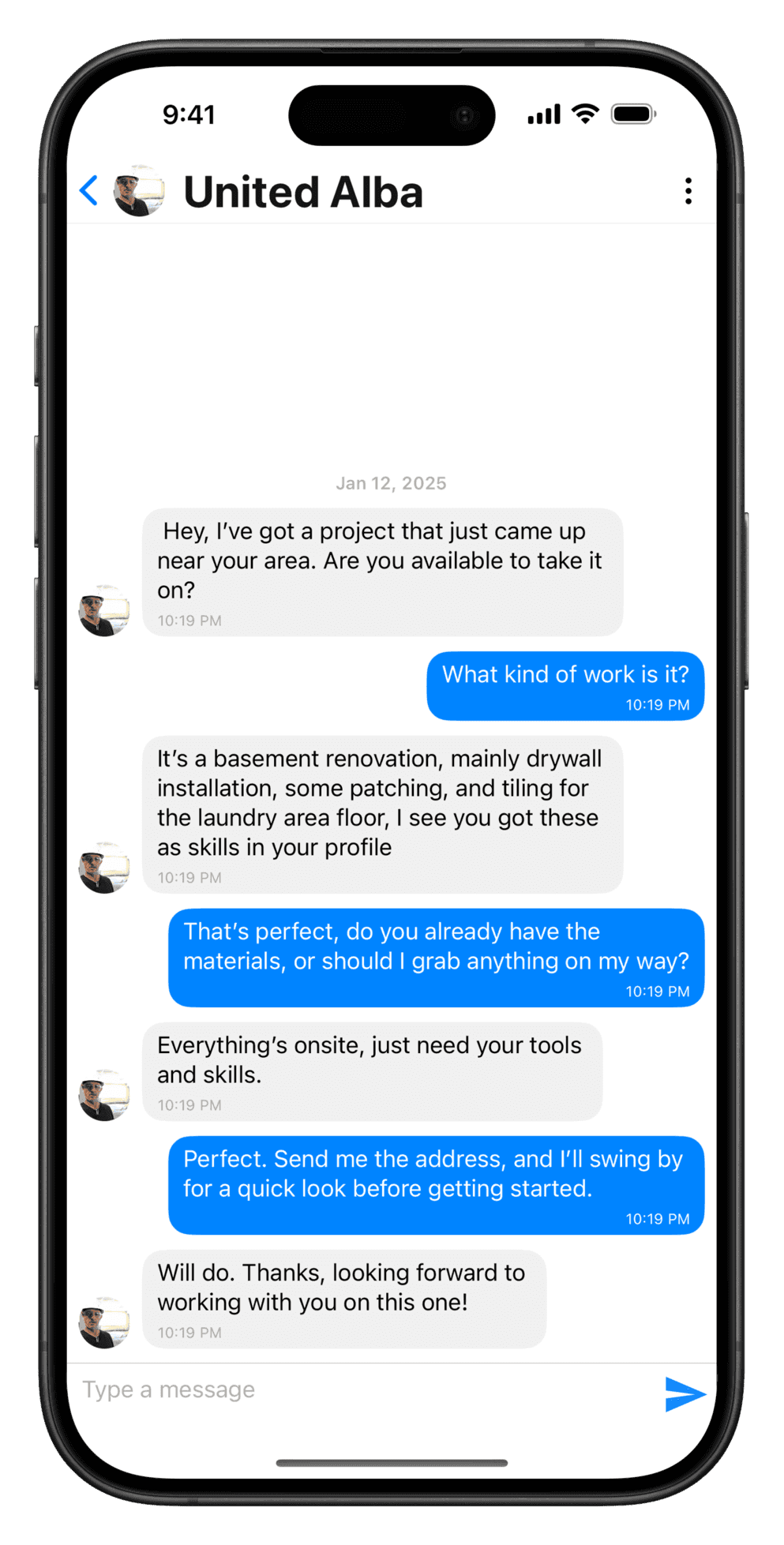 In-app chat